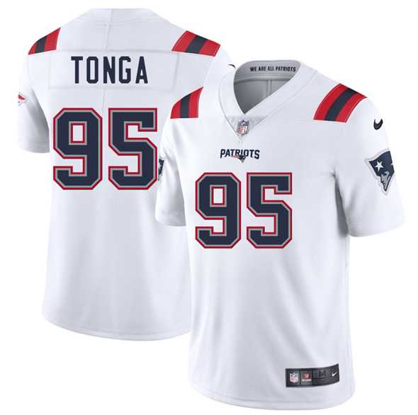 Men & Women & Youth New England Patriots #95 Khyiris Tonga White 2025 Vapor Limited Stitched Jersey->new england patriots->NFL Jersey